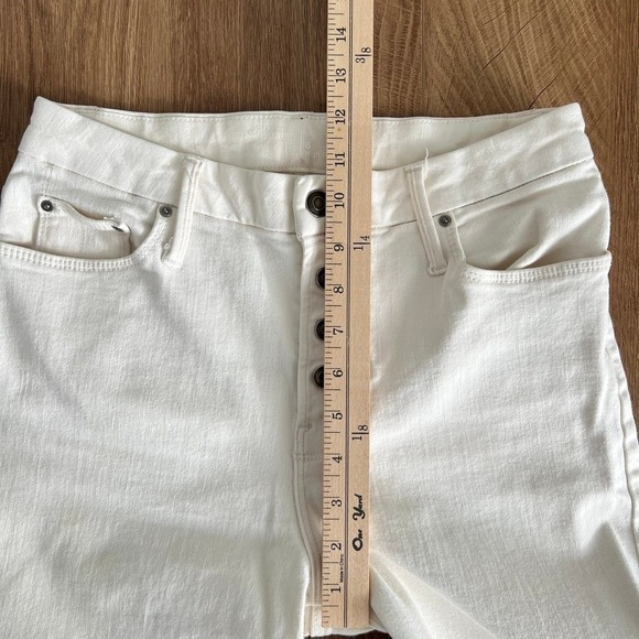 Time and Tru Womens Cream Cropped Wide Leg Jeans High Rise Button Fly Size 6 - Picture 6 of 10